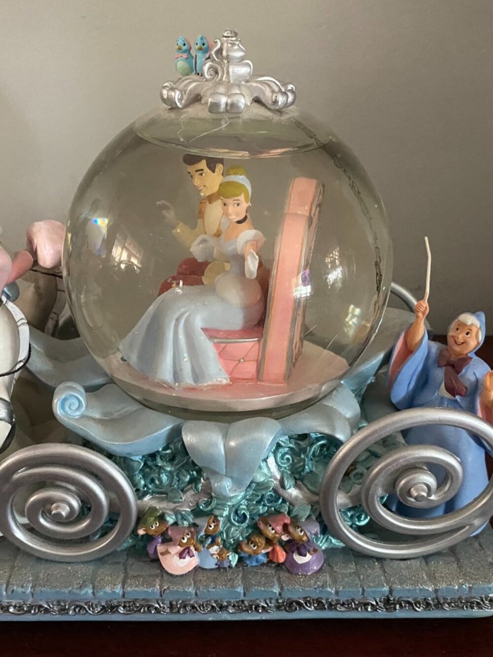 Disney Cinderella 50th Anniversary SO THIS IS LOVE Musical Snow Globe - READ